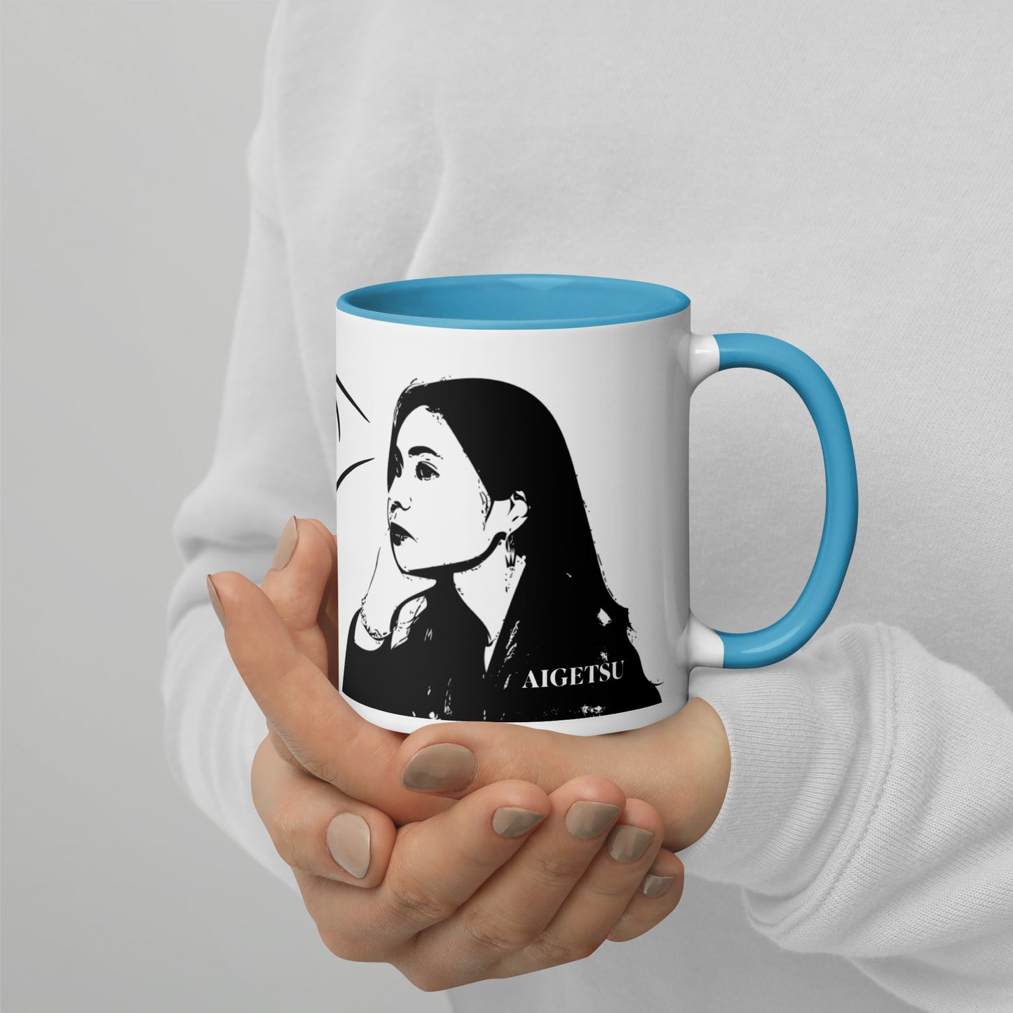 Jazz Coffee Mug with Color Inside Blue White